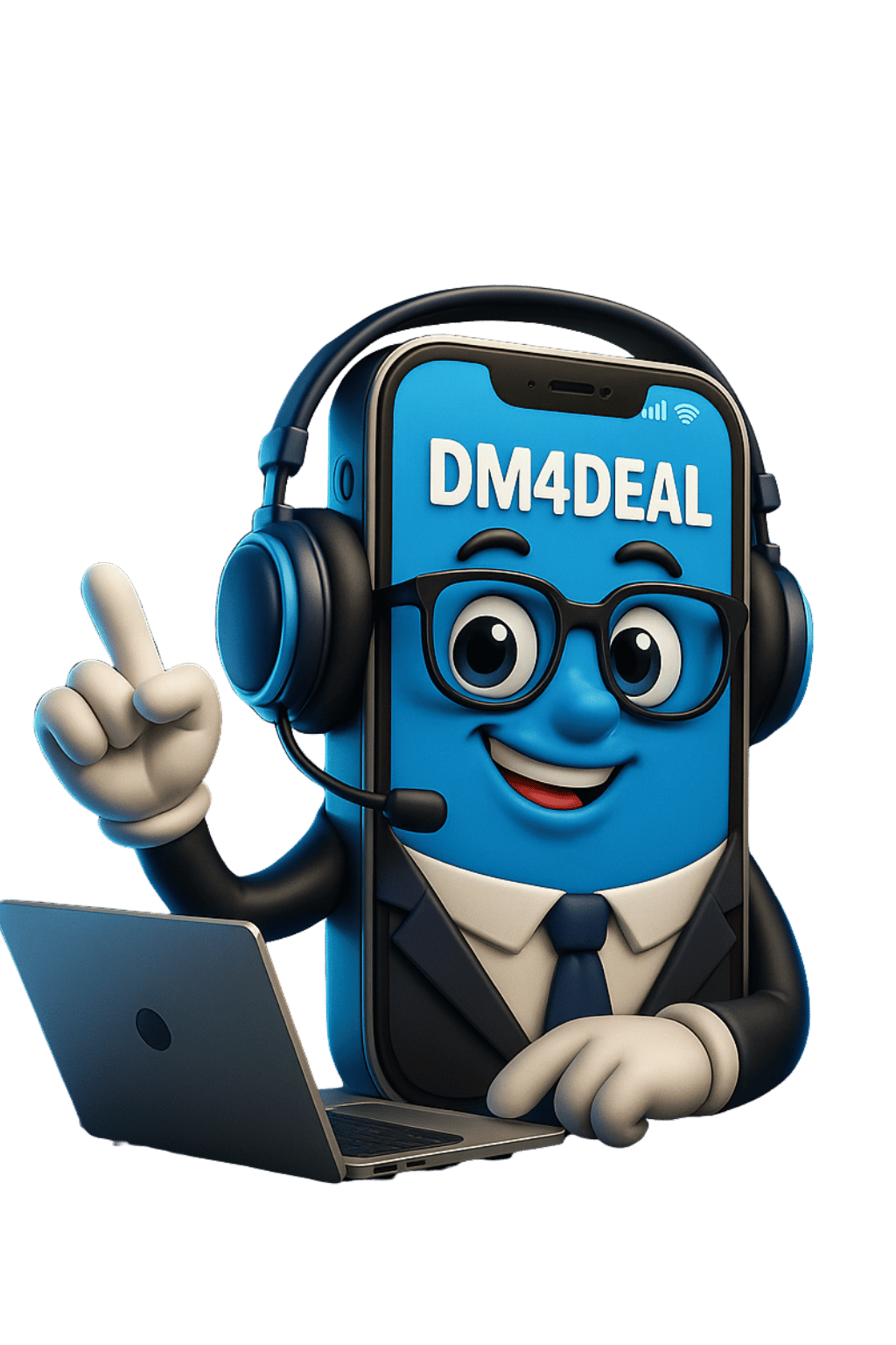 Dm4Deal mascot with headset